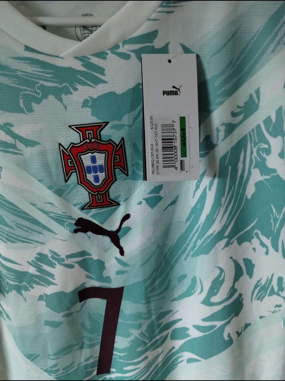 Puma Portugal #7 Teal & White Football Jersey